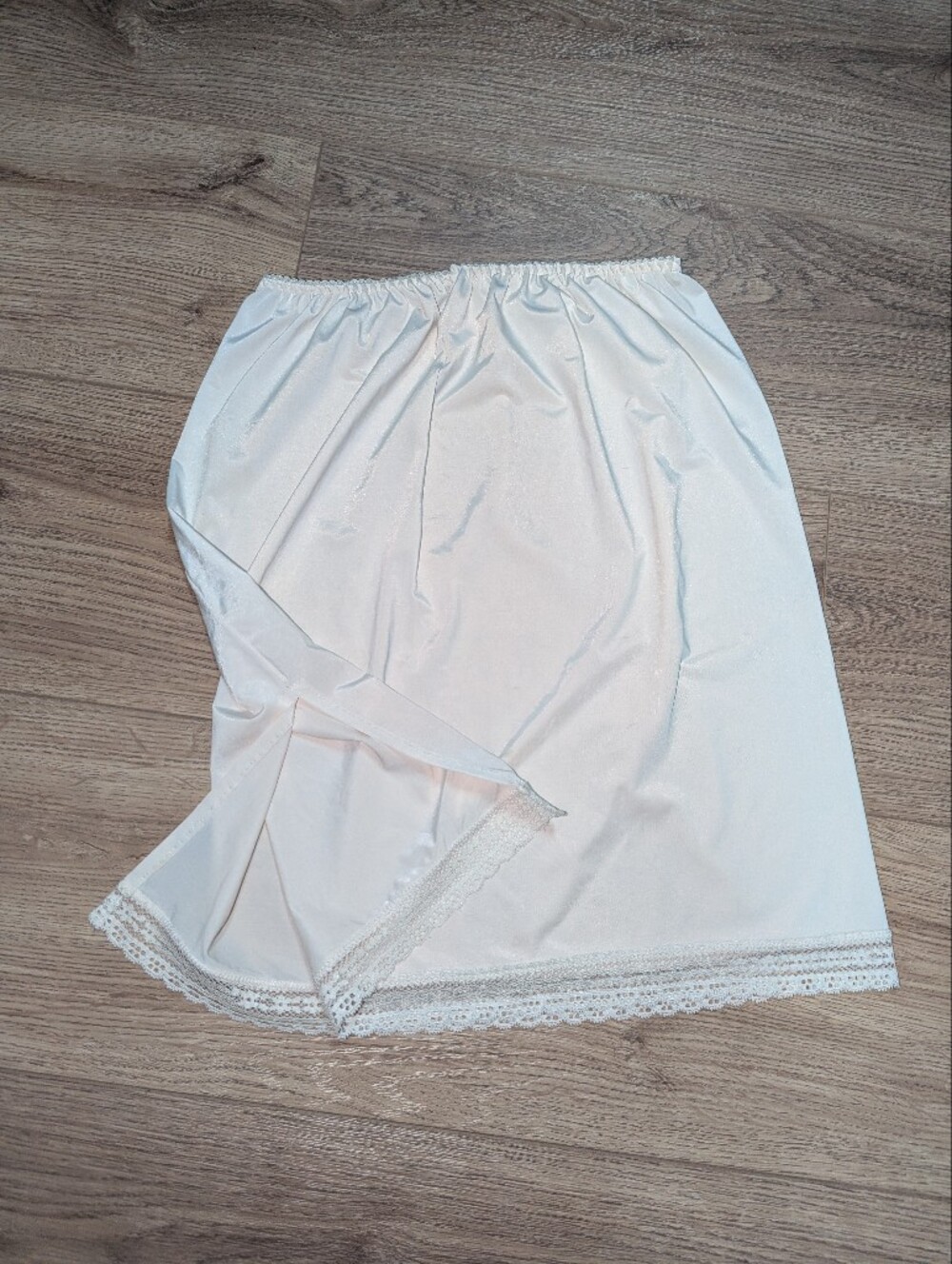 White Half Slip with Lace Trim